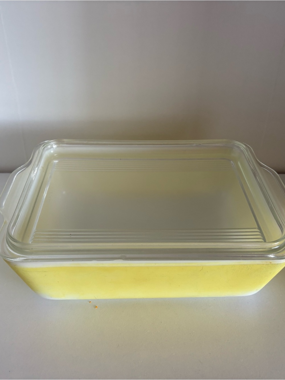 Pyrex Yellow Glass Casserole Dish with Clear Lid